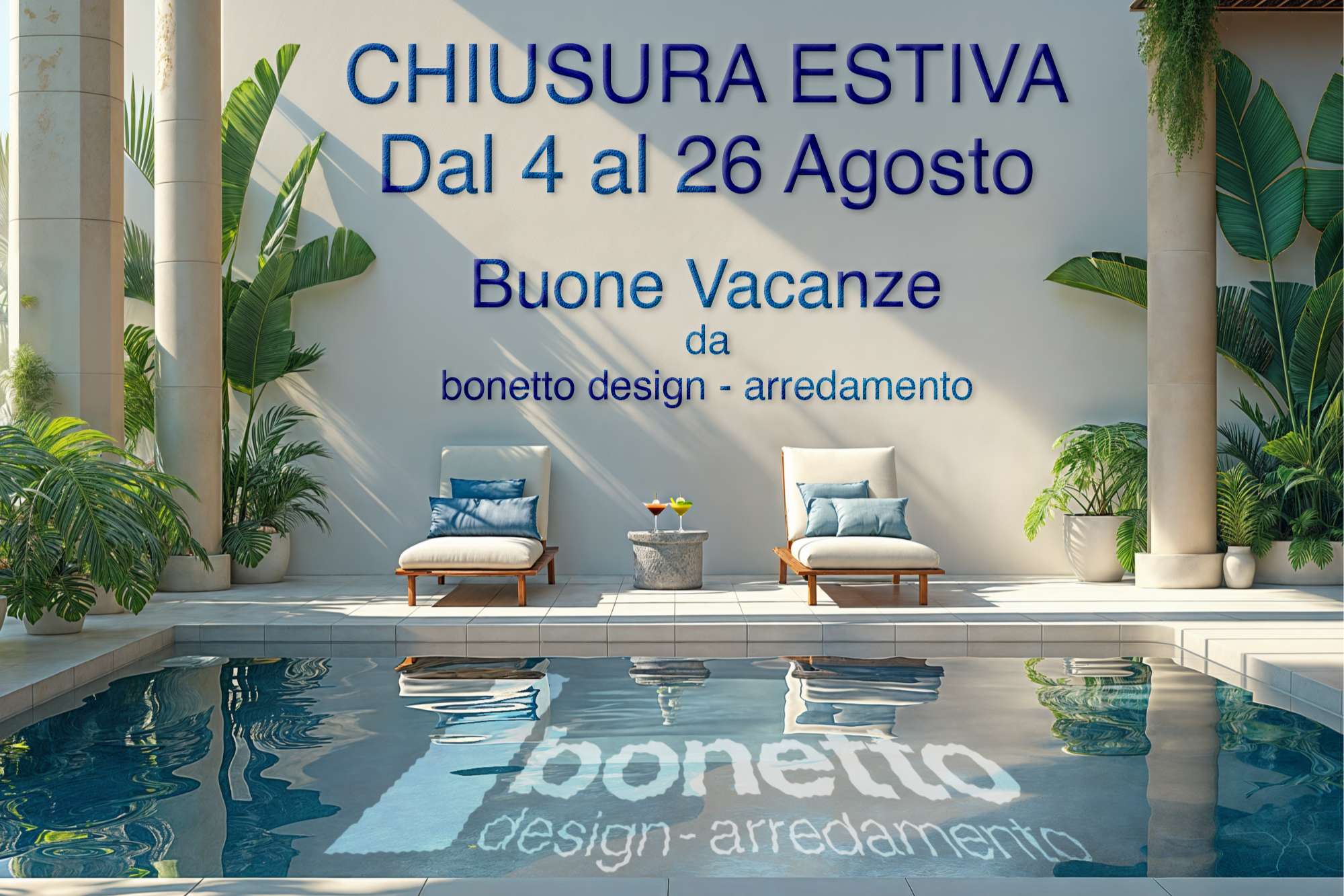 Pausa estiva Bonetto Design Arredamento 2024 - showroom di interior design a Chieri