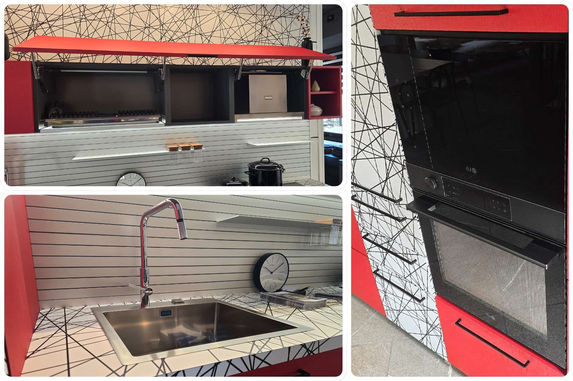 Pensili, lavello e forno LG nella cucina Bonetto Pensili, lavello e forno LG nella cucina Bonetto