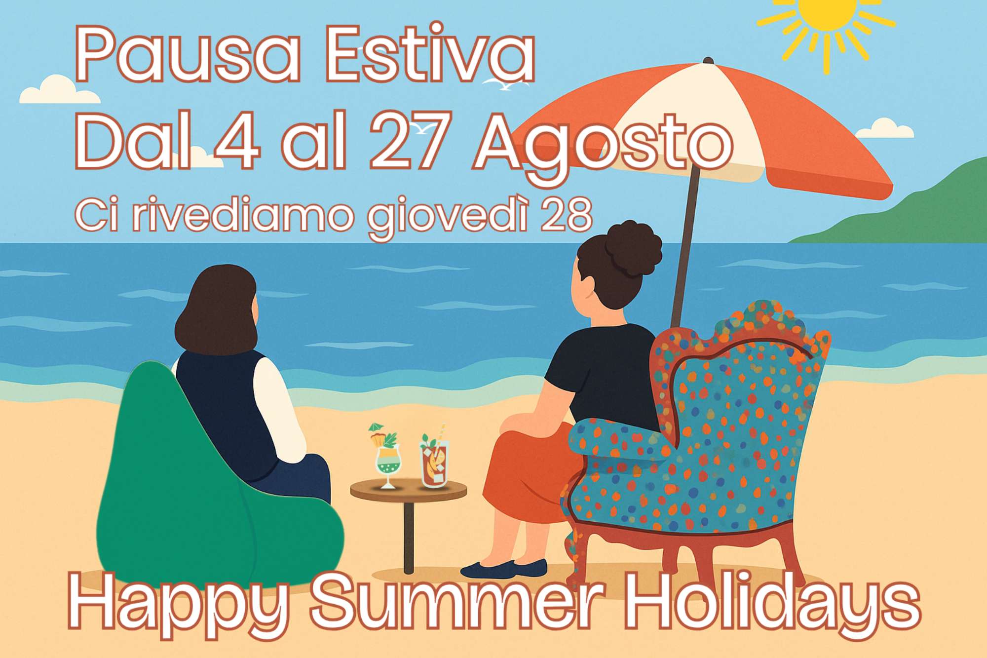 Chiusura estiva showroom | 4–27 agosto 2025