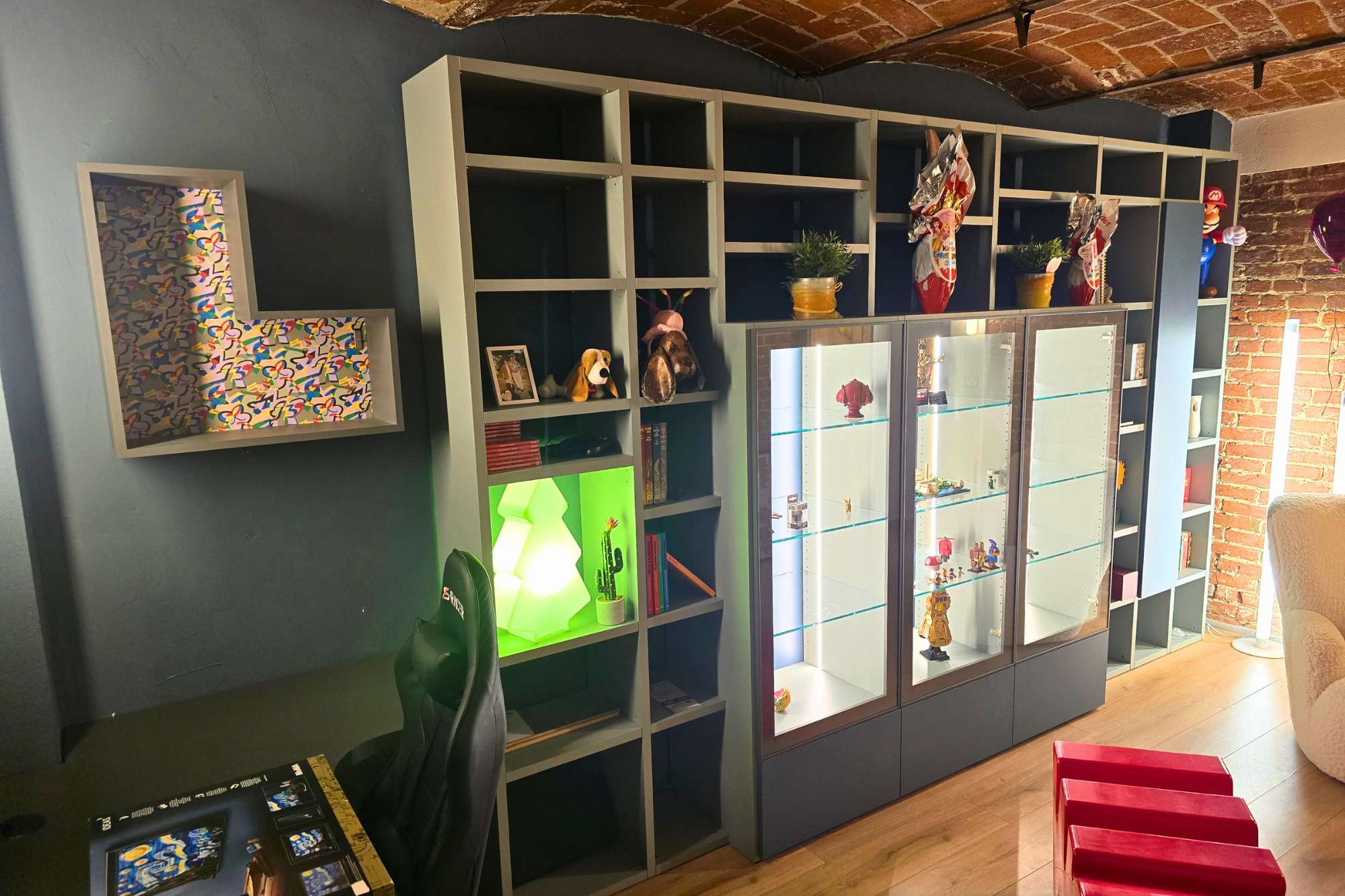 Home office a Chieri con libreria a misura De Rosso