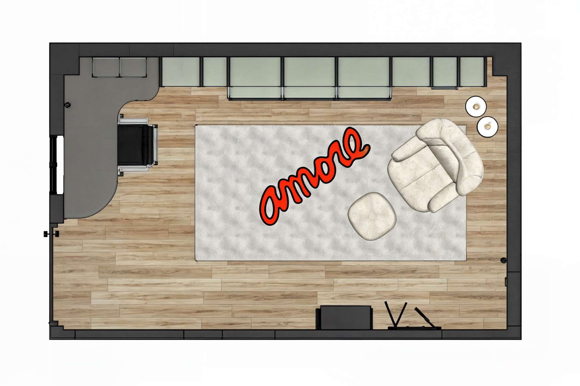 Home office a Chieri con libreria a misura De Rosso